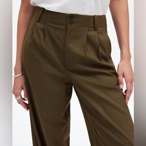 Madewell Harlow wide-leg trouser pants size 6 dark olive- new with tags